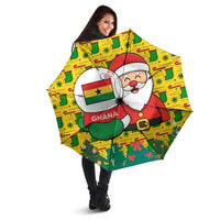 Ghana Christmas Umbrella with Santa Ornament National Coat of Arms and Festive - Wonder Print Shop