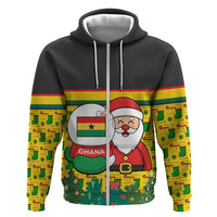 Ghana Christmas Zip Hoodie with Santa Ornament National Coat of Arms and Festive - Wonder Print Shop