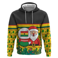 Ghana Christmas Zip Hoodie with Santa Ornament National Coat of Arms and Festive - Wonder Print Shop