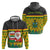 Ghana Christmas Zip Hoodie with Santa Ornament National Coat of Arms and Festive - Wonder Print Shop