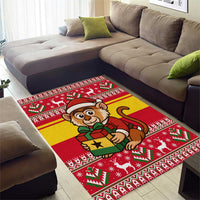 Ghana Christmas Area Rug with Monkey Holding Gift Ghana Map and Festive - Wonder Print Shop