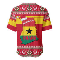 Ghana Christmas Baseball Jersey with Monkey Holding Gift Ghana Map and Festive - Wonder Print Shop