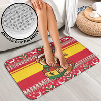 Ghana Christmas Bathroom Set with Monkey Holding Gift Ghana Map and Festive - Wonder Print Shop