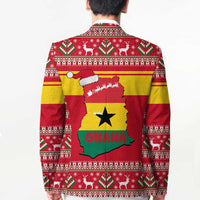 Ghana Christmas Blazer with Monkey Holding Gift Ghana Map and Festive - Wonder Print Shop