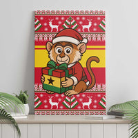 Ghana Christmas Canvas Wall Art with Monkey Holding Gift Ghana Map and Festive - Wonder Print Shop