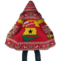Ghana Christmas Cloak with Monkey Holding Gift Ghana Map and Festive - Wonder Print Shop