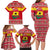 Ghana Christmas Family Matching Long Sleeve Bodycon Dress and Hawaiian Shirt with Monkey Holding Gift Ghana Map and Festive - Wonder Print Shop