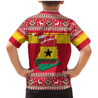 Ghana Christmas Family Matching Mermaid Dress and Hawaiian Shirt with Monkey Holding Gift Ghana Map and Festive - Wonder Print Shop