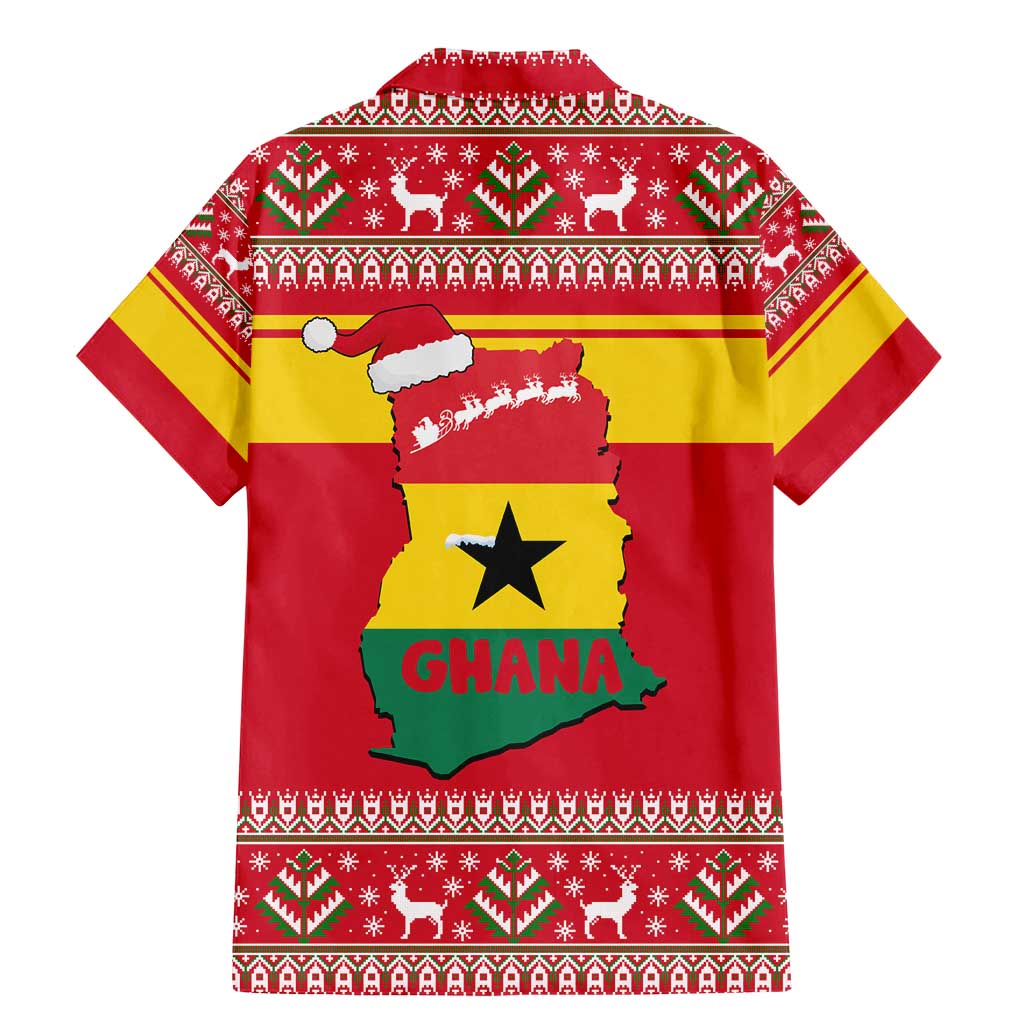 Ghana Christmas Family Matching Mermaid Dress and Hawaiian Shirt with Monkey Holding Gift Ghana Map and Festive - Wonder Print Shop