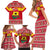 Ghana Christmas Family Matching Short Sleeve Bodycon Dress and Hawaiian Shirt with Monkey Holding Gift Ghana Map and Festive - Wonder Print Shop