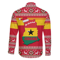 Ghana Christmas Family Matching Short Sleeve Bodycon Dress and Hawaiian Shirt with Monkey Holding Gift Ghana Map and Festive - Wonder Print Shop