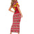 Ghana Christmas Family Matching Short Sleeve Bodycon Dress and Hawaiian Shirt with Monkey Holding Gift Ghana Map and Festive - Wonder Print Shop