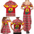 Ghana Christmas Family Matching Summer Maxi Dress and Hawaiian Shirt with Monkey Holding Gift Ghana Map and Festive - Wonder Print Shop