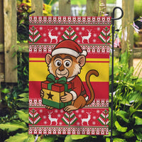 Ghana Christmas Garden Flag with Monkey Holding Gift Ghana Map and Festive - Wonder Print Shop