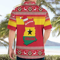 Ghana Christmas Hawaiian Shirt with Monkey Holding Gift Ghana Map and Festive - Wonder Print Shop
