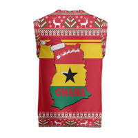 Ghana Christmas Knitted V-Neck Vest with Monkey Holding Gift Ghana Map and Festive - Wonder Print Shop