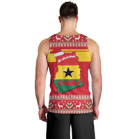 Ghana Christmas Men Tank Top with Monkey Holding Gift Ghana Map and Festive - Wonder Print Shop