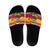 Ghana Christmas Slide Sandals with Monkey Holding Gift Ghana Map and Festive - Wonder Print Shop