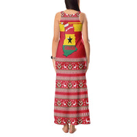 Ghana Christmas Tank Maxi Dress with Monkey Holding Gift Ghana Map and Festive - Wonder Print Shop