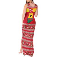 Ghana Christmas Tank Maxi Dress with Monkey Holding Gift Ghana Map and Festive - Wonder Print Shop