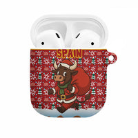 Spain Christmas AirPods Case with Santa Bull Brick Chimney Wreath and Festive Holiday - Wonder Print Shop