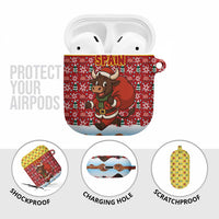 Spain Christmas AirPods Case with Santa Bull Brick Chimney Wreath and Festive Holiday - Wonder Print Shop