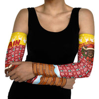 Spain Christmas Arm Sleeves with Santa Bull Brick Chimney Wreath and Festive Holiday - Wonder Print Shop