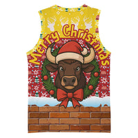 Spain Christmas Basketball Jersey with Santa Bull Brick Chimney Wreath and Festive Holiday - Wonder Print Shop