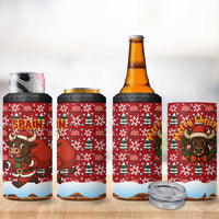 Spain Christmas 4 in 1 Can Cooler Tumbler with Santa Bull Brick Chimney Wreath and Festive Holiday - Wonder Print Shop
