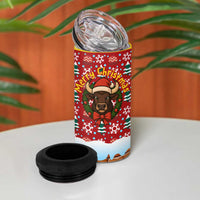 Spain Christmas 4 in 1 Can Cooler Tumbler with Santa Bull Brick Chimney Wreath and Festive Holiday - Wonder Print Shop