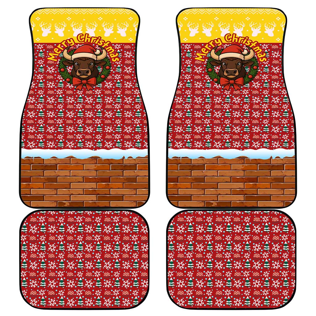 Spain Christmas Car Mats with Santa Bull Brick Chimney Wreath and Festive Holiday - Wonder Print Shop