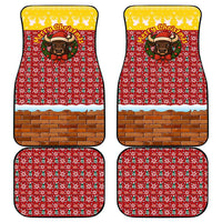 Spain Christmas Car Mats with Santa Bull Brick Chimney Wreath and Festive Holiday - Wonder Print Shop