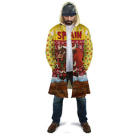 Spain Christmas Cloak with Santa Bull Brick Chimney Wreath and Festive Holiday - Wonder Print Shop