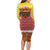 Spain Christmas Family Matching Long Sleeve Bodycon Dress and Hawaiian Shirt with Santa Bull Brick Chimney Wreath and Festive Holiday - Wonder Print Shop