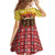 Spain Christmas Family Matching Off The Shoulder Long Sleeve Dress and Hawaiian Shirt with Santa Bull Brick Chimney Wreath and Festive Holiday - Wonder Print Shop