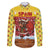 Spain Christmas Family Matching Off The Shoulder Long Sleeve Dress and Hawaiian Shirt with Santa Bull Brick Chimney Wreath and Festive Holiday - Wonder Print Shop