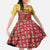 Spain Christmas Family Matching Off Shoulder Maxi Dress and Hawaiian Shirt with Santa Bull Brick Chimney Wreath and Festive Holiday - Wonder Print Shop