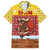 Spain Christmas Family Matching Puletasi and Hawaiian Shirt with Santa Bull Brick Chimney Wreath and Festive Holiday - Wonder Print Shop