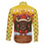 Spain Christmas Family Matching Puletasi and Hawaiian Shirt with Santa Bull Brick Chimney Wreath and Festive Holiday - Wonder Print Shop
