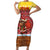 Spain Christmas Family Matching Short Sleeve Bodycon Dress and Hawaiian Shirt with Santa Bull Brick Chimney Wreath and Festive Holiday - Wonder Print Shop