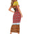 Spain Christmas Family Matching Short Sleeve Bodycon Dress and Hawaiian Shirt with Santa Bull Brick Chimney Wreath and Festive Holiday - Wonder Print Shop