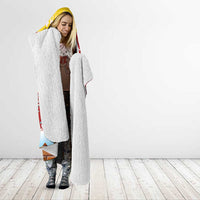 Spain Christmas Hooded Blanket with Santa Bull Brick Chimney Wreath and Festive Holiday - Wonder Print Shop