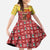 Spain Christmas Kid Short Sleeve Dress with Santa Bull Brick Chimney Wreath and Festive Holiday - Wonder Print Shop