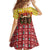 Spain Christmas Kid Short Sleeve Dress with Santa Bull Brick Chimney Wreath and Festive Holiday - Wonder Print Shop