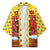 Spain Christmas Kimono with Santa Bull Brick Chimney Wreath and Festive Holiday - Wonder Print Shop