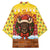 Spain Christmas Kimono with Santa Bull Brick Chimney Wreath and Festive Holiday - Wonder Print Shop