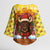 Spain Christmas Kimono Sleeve Blouse with Santa Bull Brick Chimney Wreath and Festive Holiday - Wonder Print Shop