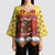 Spain Christmas Kimono Sleeve Blouse with Santa Bull Brick Chimney Wreath and Festive Holiday - Wonder Print Shop