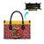 Spain Christmas Leather Bag with Santa Bull Brick Chimney Wreath and Festive Holiday - Wonder Print Shop