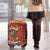 Spain Christmas Luggage Cover with Santa Bull Brick Chimney Wreath and Festive Holiday - Wonder Print Shop